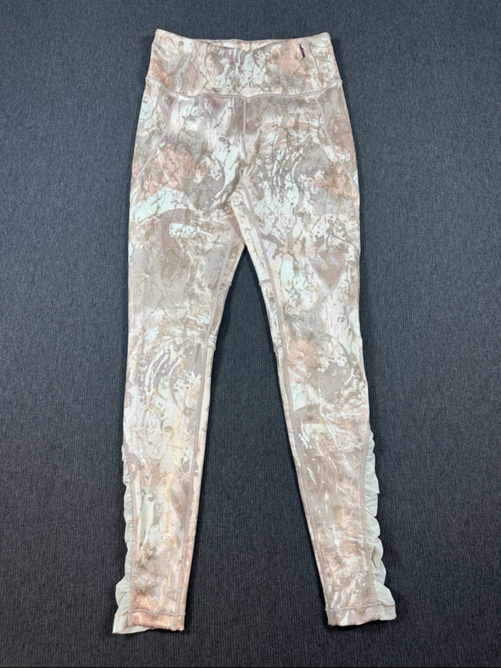 CALIA by Carrie Underwood Leggings Rose Gold Marble Print Metallic Womens Small